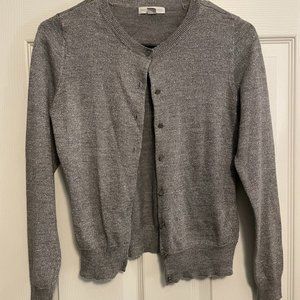 NY&Co Button Cardigan, Grey/Silver, Small